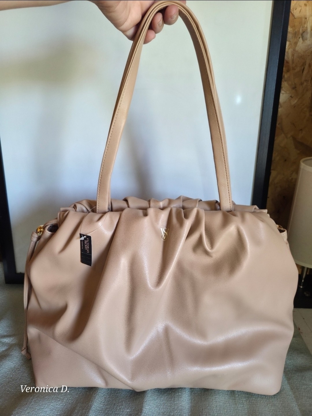 Victoria's Secret Beige Ruched Shoulder Bag